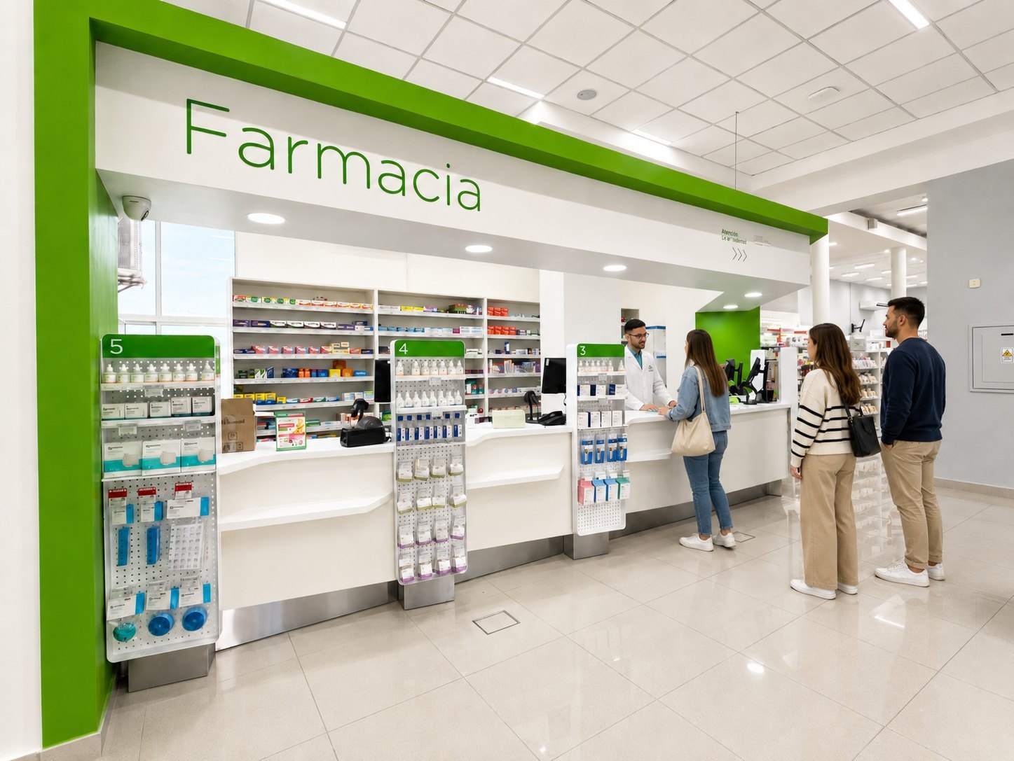 Mostrador de farmacia y atención al público